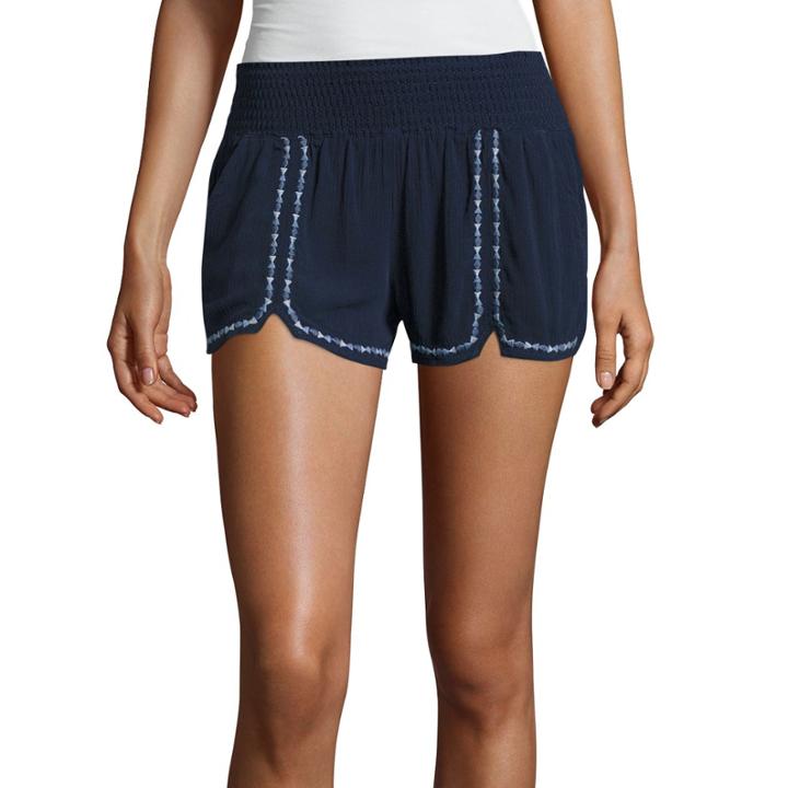 Rewash Woven Embroidered Soft Shorts-juniors