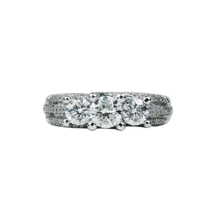 Limited Quantities 1 3/4 Ct. T.w. Diamond 14k White Gold 3-stone Ring