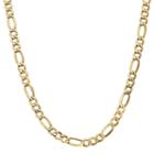 14k Gold Semisolid Figaro 18 Inch Chain Necklace