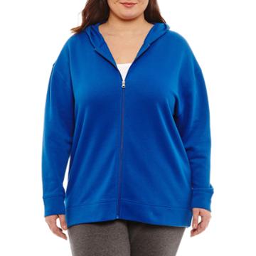City Streets Long Sleeve Zip Front Knit Hoodie Plus