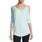A.n.a Elbow Sleeve Scoop Neck T-shirt-womens
