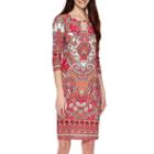 Tiana B. 3/4-sleeve Paisley-print Shift Dress - Tall