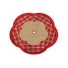 48 Countryside Burlap And Red Plaid Christmas Tree Skirt With Scalloped Border
