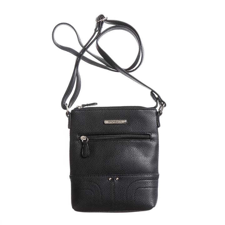 Stone And Co North/south Single Zip Pebble Leather Mini Crossbody Bag