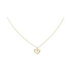 Diamond Accent 14k Yellow Gold Heart Pendant Necklace