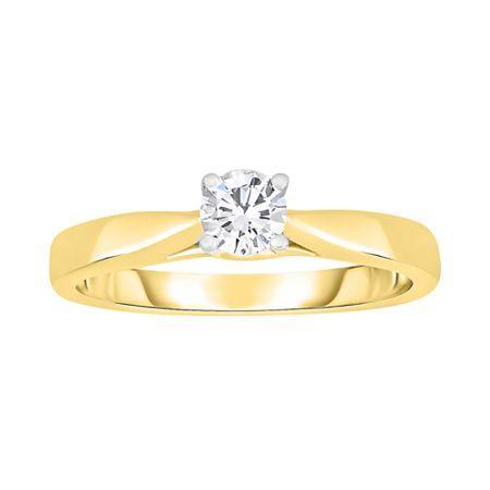 True Love, Celebrate Romance 1/3 Ct. Diamond Solitaire 14k Yellow Gold Ring