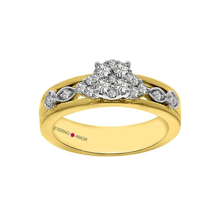 Eterno Amor Womens 1/2 Ct. T.w. Round Diamond 14k Gold Engagement Ring