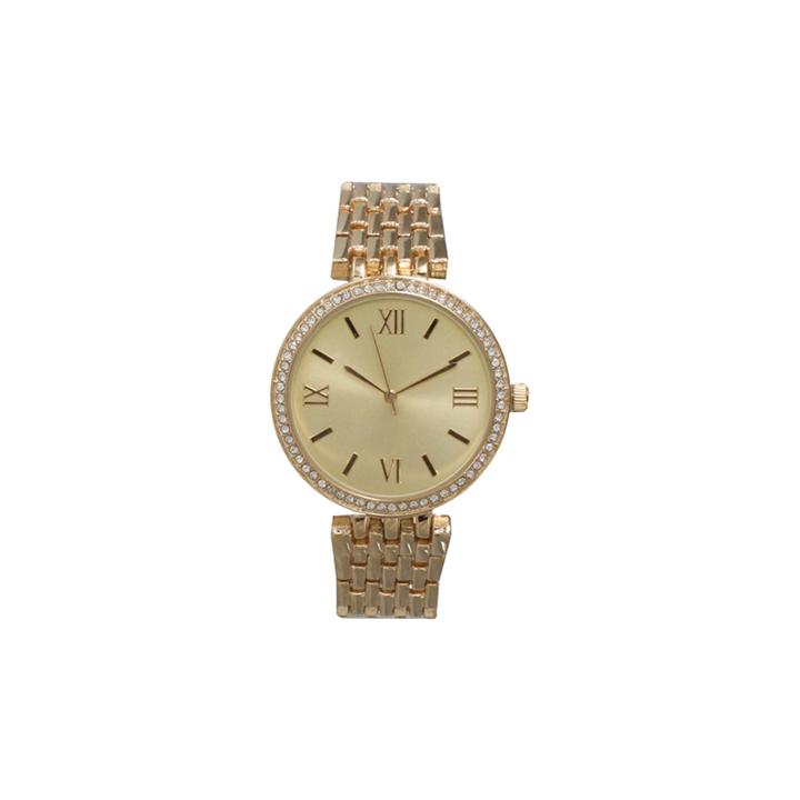 Olivia Pratt Womens Gold Tone Strap Watch-14796gold