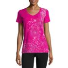 Made For Life Short Sleeve V Neck T-shirt-womens Petites