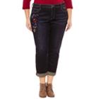 St. John's Bay Embroidered Boyfriend Jeans - Plus (29)