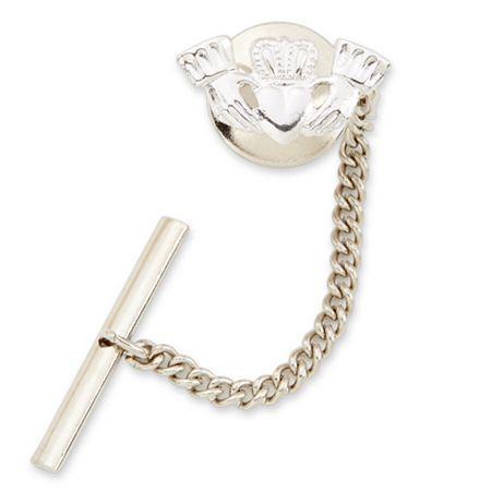 Irish Claddagh Sterling Silver Tie Tack