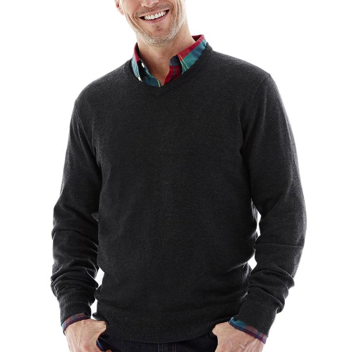 St. John's Bay Heathered Fine-gauge Sweater