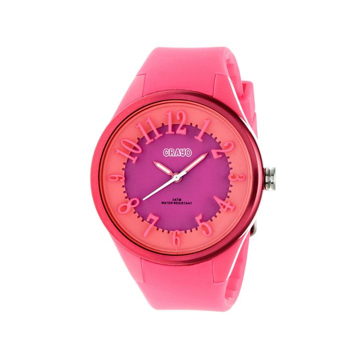 Crayo Womens Burst Hot Pink Strap Watch Cracr3207