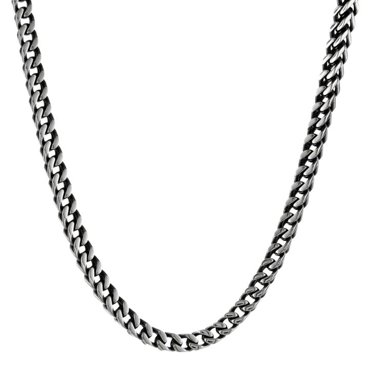 Mens Antiqued Stainless Steel 22 5mm Foxtail Chain