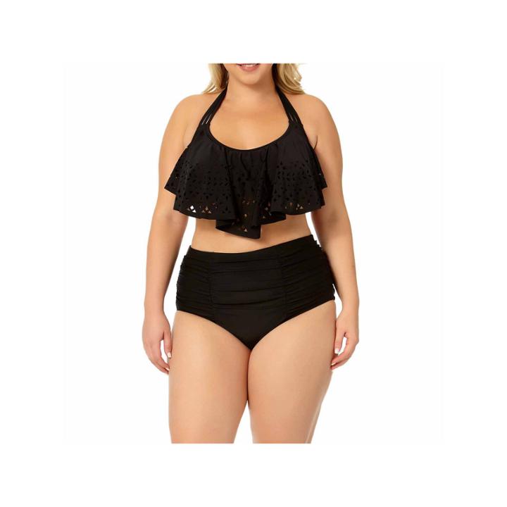 Arizona Solid Flounce Swimsuit Top-plus