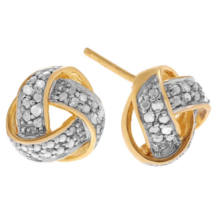 Diamond Accent Round White Diamond 18k Gold Over Silver Stud Earrings