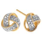 Diamond Accent Round White Diamond 18k Gold Over Silver Stud Earrings