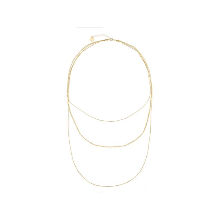 Liz Claiborne Goldtone Three Row Necklace