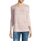 I Jeans By Buffalo 3.4 Sleeve Shine Top With Yoke