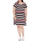 Arizona Short Sleeve Stripe Swing Dresses-juniors Plus