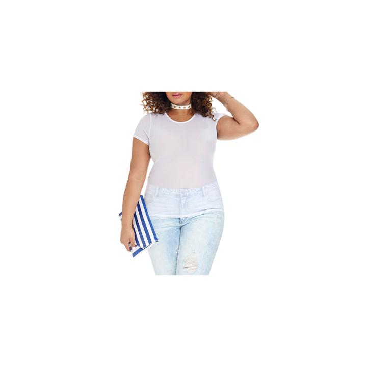 Fashion To Figure Basic Mesh Tee-plus