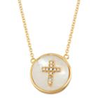Diamonart Womens 2 1/4 Ct. T.w. White Cubic Zirconia 18k Gold Over Silver Cross Pendant Necklace