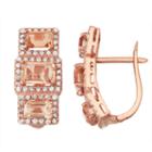 Simulated Morganite And 5/8 C.t. T.w.diamond 10k Rose Gold Earrings