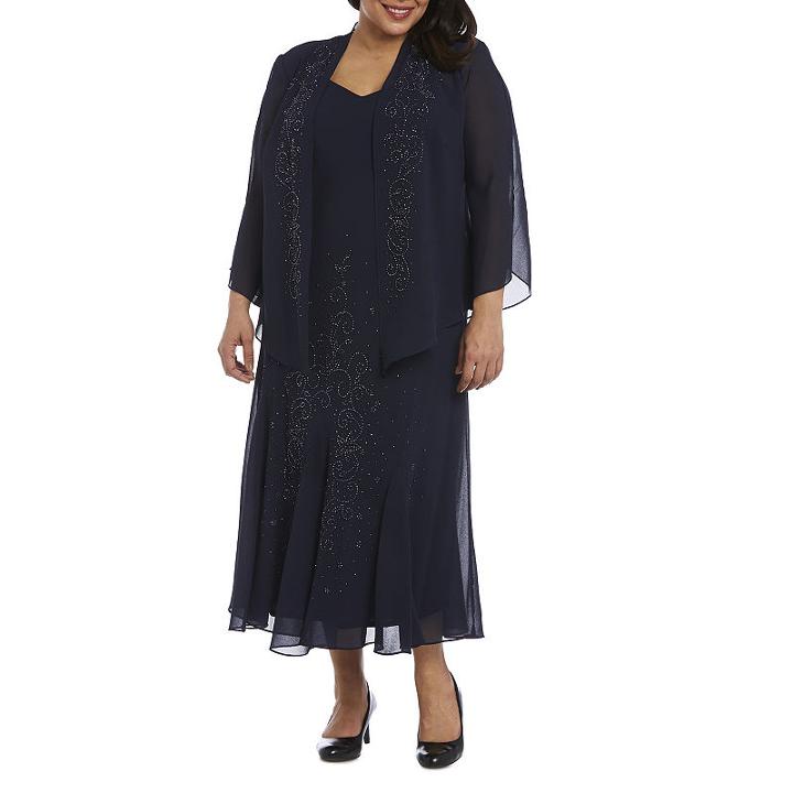 R & M Richards 2 Pc Jacket Dress-plus