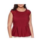 Worthington Lace Inset Peplum Blouse - Plus