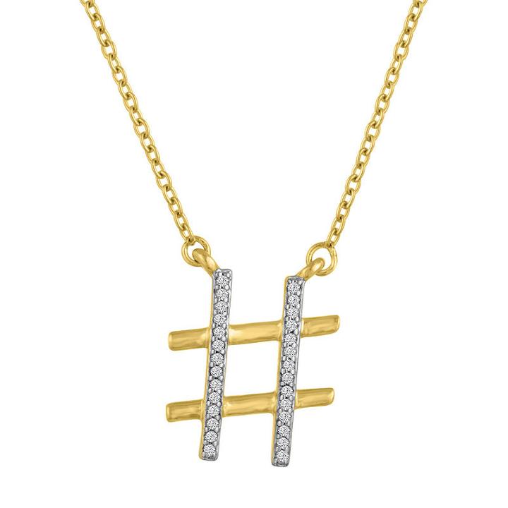 Womens Diamond Accent Genuine White Diamond 14k Gold Over Silver Pendant Necklace