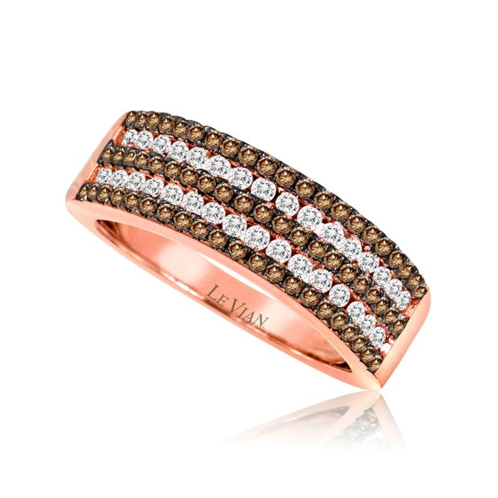 Limited Quantities Grand Sample Sale By Le Vian 3/4 Ct. T.w. Vanilla Diamonds & Chocolate Diamonds 14k Strawberry Gold Le Vian Chocolatier Ring