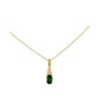 Genuine Emerald And Diamond-accent 14k Yellow Gold Pendant Necklace