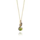 Levian Corp Le Vian Womens 1/5 Ct. T.w. Green Peridot 14k Gold Pendant Necklace