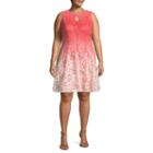 Danny & Nicole Sleeveless Ombre Fit & Flare Dress-plus