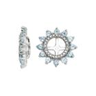 Diamond Accent & Genuine Aquamarine Sterling Silver Earring Jackets