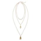 Decree Simulated Pearl And Tassel Layered Necklace
