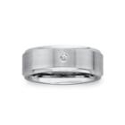 Mens 8mm Diamond Accent Cobalt Wedding Band