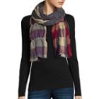 Ruched Plaid Scarf