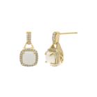 1/3 Ct. T.w. Diamond And Lab-created Opal 10k Yellow Gold Hoop Drop Earrings