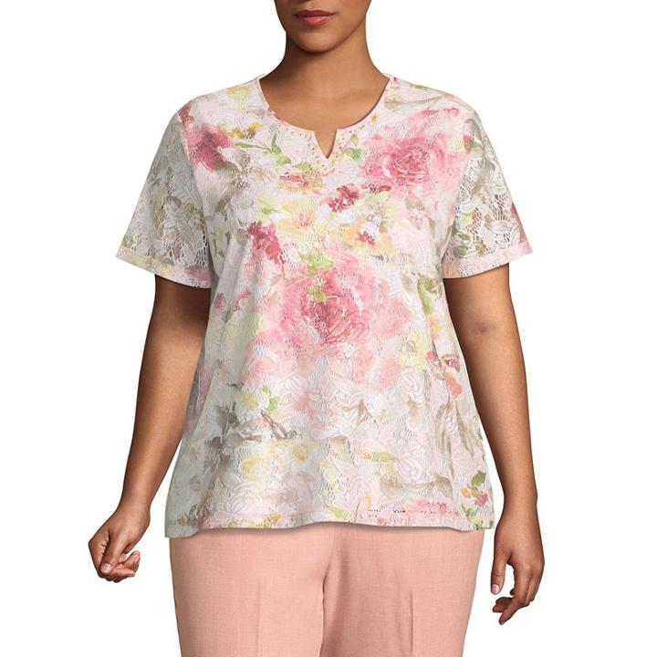 Alfred Dunner La Dolce Vita Watercolor Top- Plus