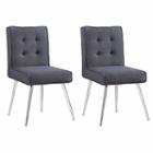 Astra Gray 2-pack Tufted Fabric Slipper Chair