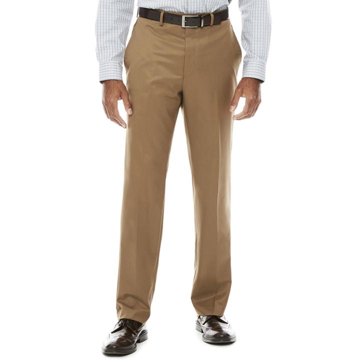 Collection By Michael Strhan Textured Twill Flat-front Pants - Classic