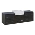 73.5-in. W Wall Mount Dawn Grey Vanity Set For 1 Hole Drilling Black Galaxy Top