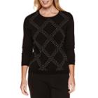 Alfred Dunner Long Sleeve Crew Neck Pullover Sweater