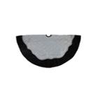 48 Luxurious Gray And Silver Crisscrossed Christmas Tree Skirt With Black Velvet Border