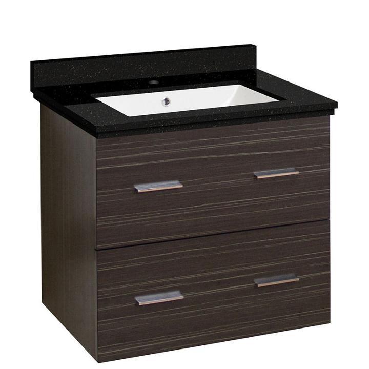 23.75-in. W Wall Mount Dawn Grey Vanity Set For 1hole Drilling Black Galaxy Top Biscuit Um Sink