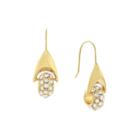 Nicole By Nicole Miller Pave Gold-tone Crystal Drop Earrings