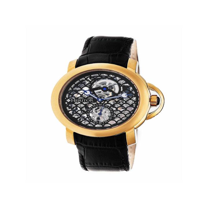 Heritor Mens Black Strap Watch-herhr4004
