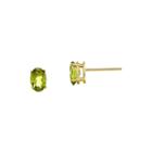 Genuine Green Peridot 14k Yellow Gold Peridot Stud Earrings