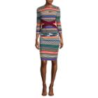 Weslee Rose 3/4-sleeve Printed Midi Dress
